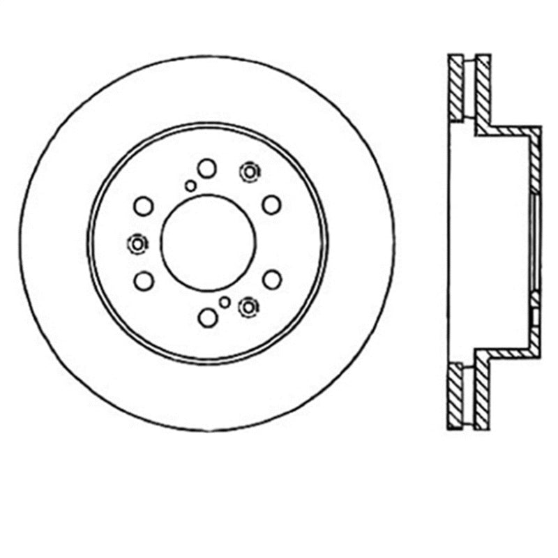 Stoptech Power Slot Brake Rotor Front Driver Side Directional/Slotted - 1 Piece