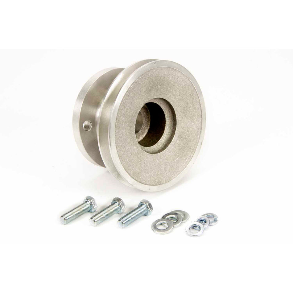 Moroso Single Groove Crankshaft Pulley - Chevrolet 302-350 - Single Groove - 1969 and Later (With Long Water Pump) - 30% Reduction - 4.95" O.D.