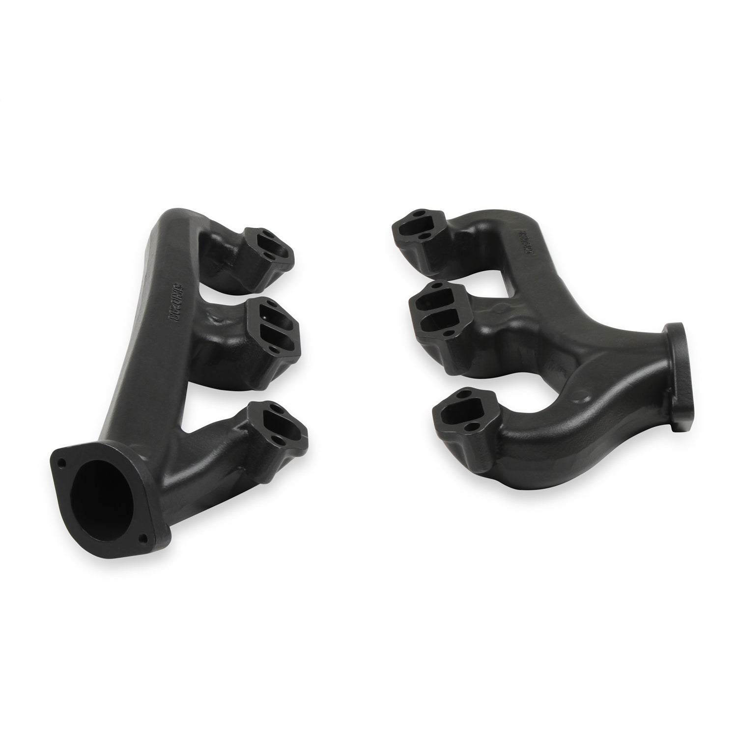 Hooker Exhaust Manifold - 2-1/2 in Outlet - Raised D Port - Black Ceramic - Small Block Chevy (Pair)