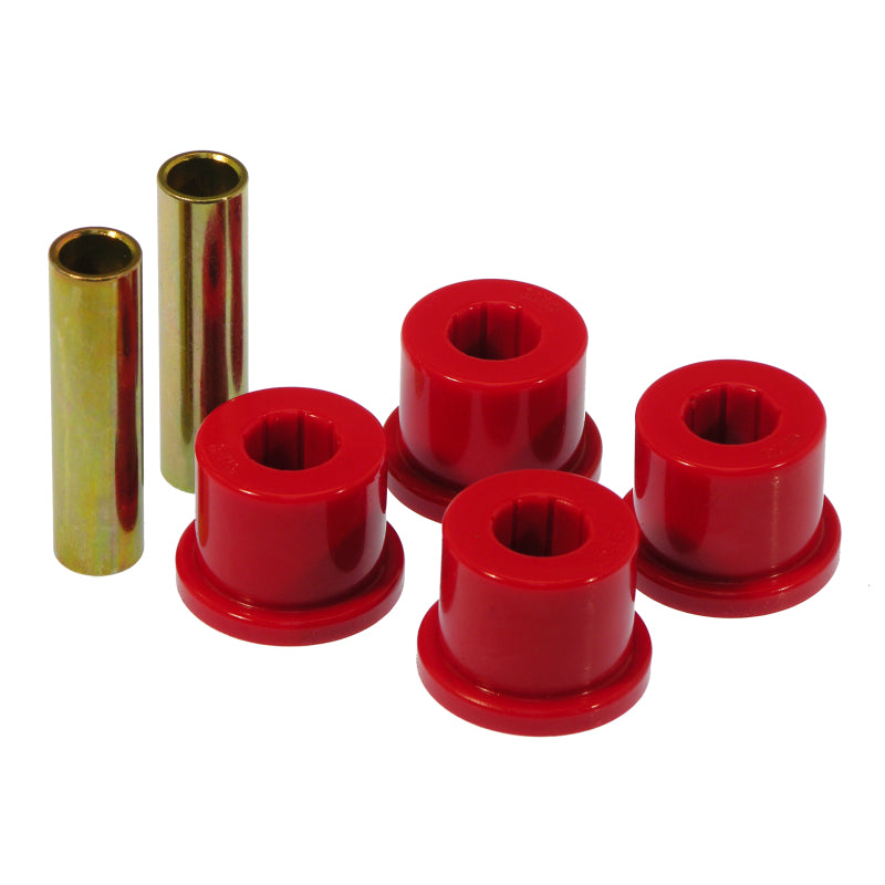 Prothane Rear Spring Shackle Bushing - Polyurethane/Steel - Red/Cadmium