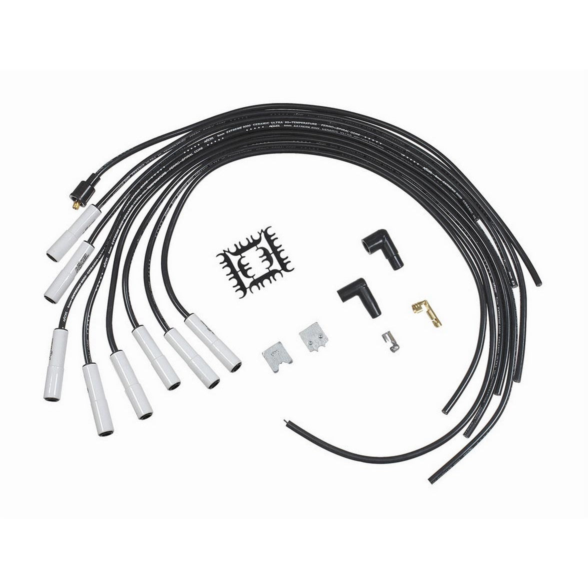 ACCEL Extreme 9000 Ceramic Spiral Core 8 mm Spark Plug Wire Set - Black