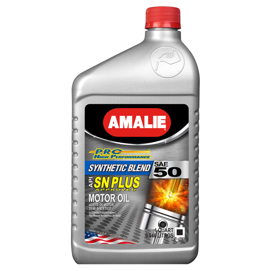 Amalie Pro High Performance Motor Oil - 50W - Semi-Synthetic - 1 qt Bottle
