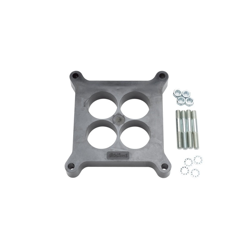 Edelbrock Carburetor Spacer - Open 2" Spacer - Black Phenolic Plastic