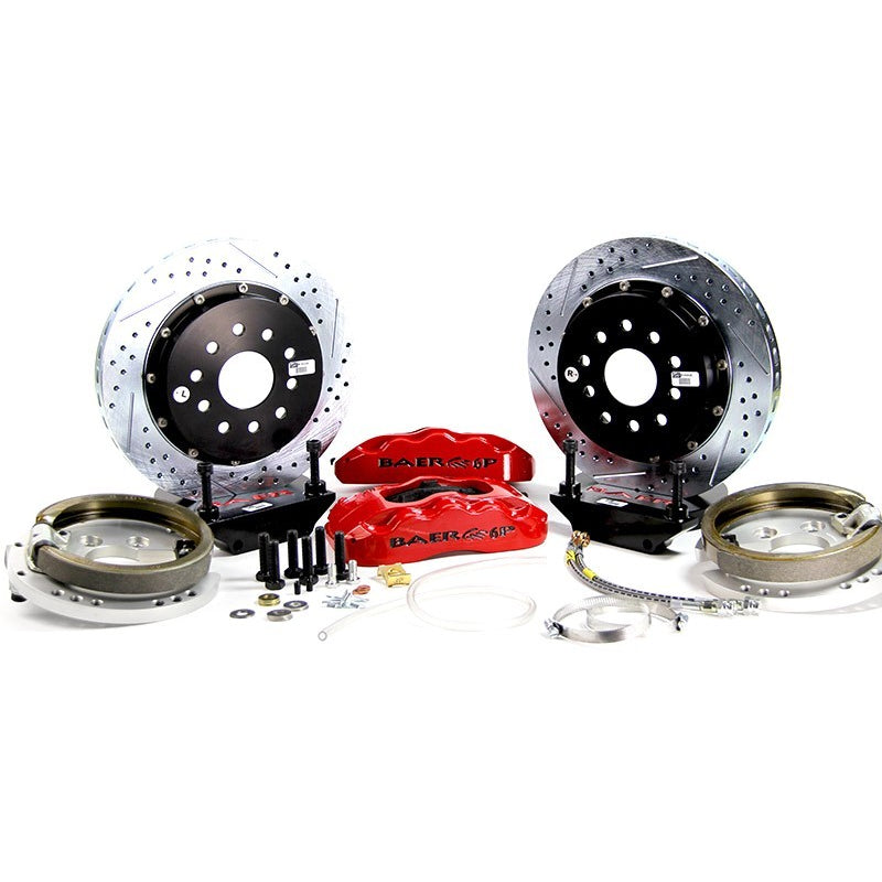 Baer Pro+ Rear Brake System - 6 Piston Caliper - 14 in Drilled/Slotted Rotor - 2-Piece Rotor - Red - Ford