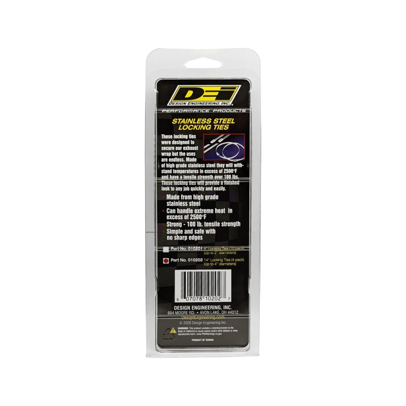 DEI Stainless Steel Locking Ties - 14 - 4 Pack