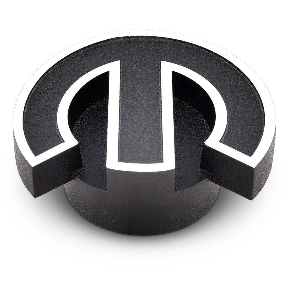 Proform Large Air Cleaner Nut - 1/4-20" and 5/16-18" Thread - Mopar Omega Logo - Aluminum - Black Crinkle