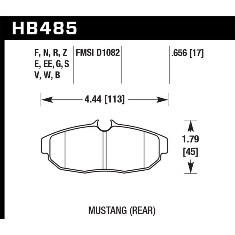 Hawk HPS Compound High Torque Rear Brake Pads - Ford Mustang 2005-10 - Set of 4