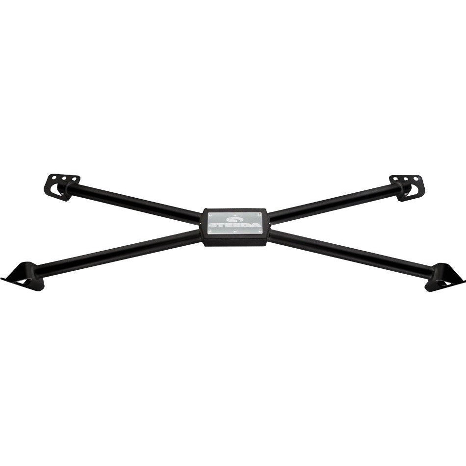 Steeda X-Brace Chassis Brace Rear Hardware Steel - Black Powder Coat