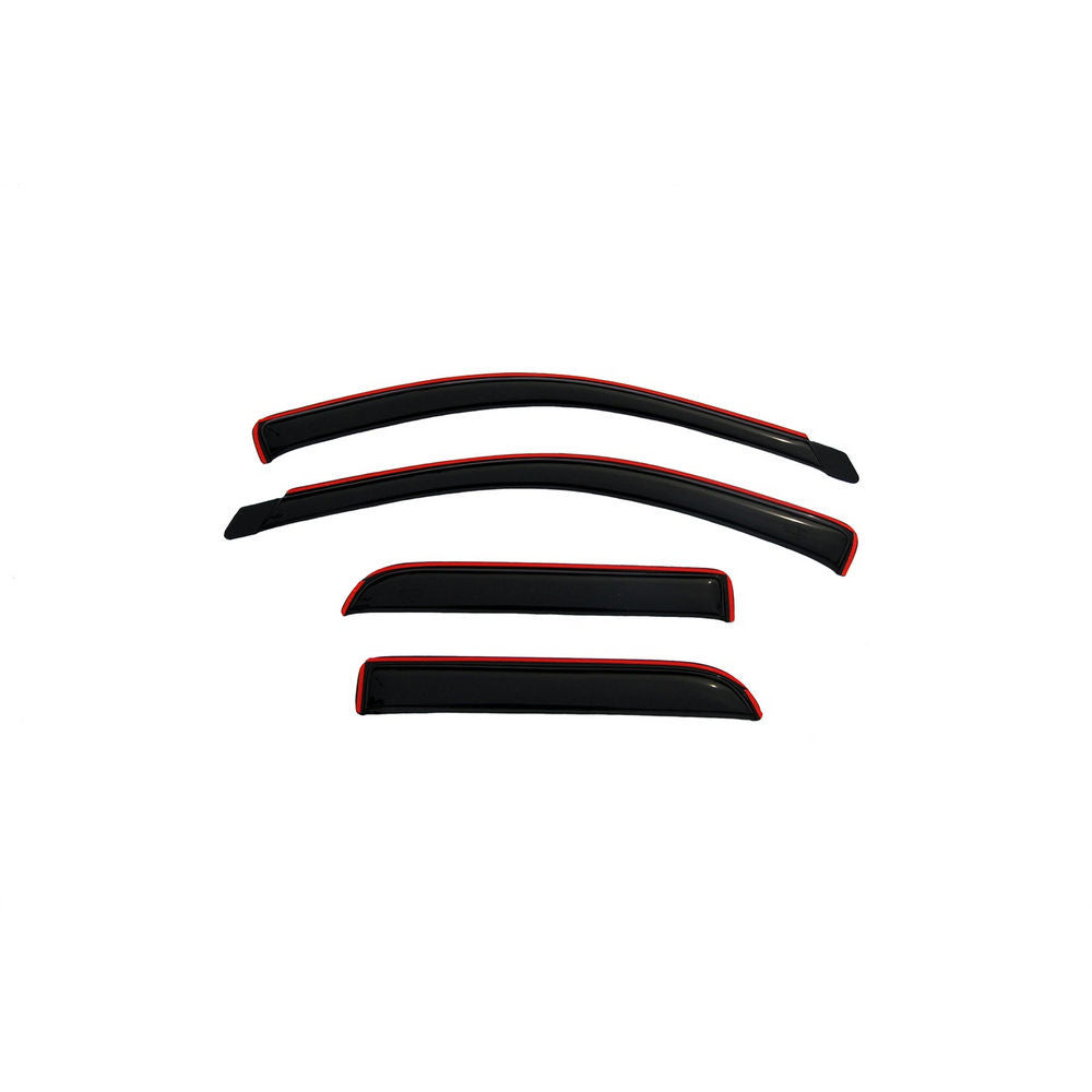 Auto Ventshade Front / Rear In-Channel Ventvisor - Stick-On - Dark Smoke - Crew Cab - Dodge Ram Fullsize Truck 2002-09