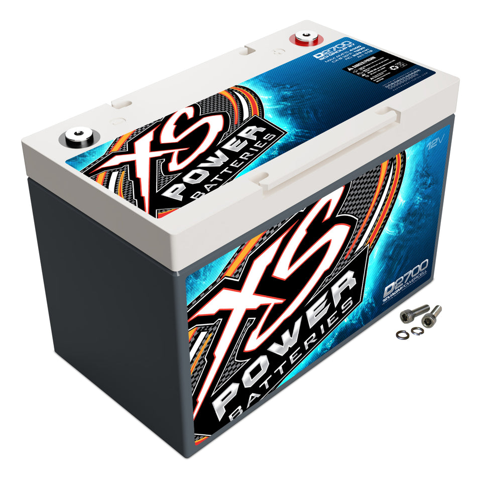 XS Power Battery D Series AGM Battery - 12V - 1300 Cranking amps - Threaded Terminals - Top Terminals - 12.09 in L x 8.31 in H x 6.65 in W - BCI Group 27