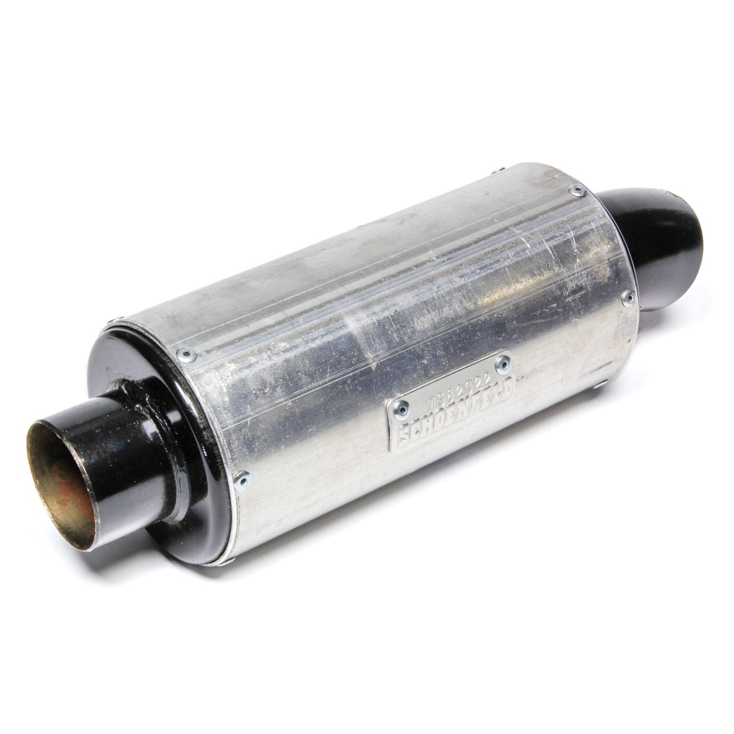 Schoenfeld Headers Micro/Mini Sprint Muffler 2" Inlet 2-1/8" Outlet 4" Diameter Body - 12" Long