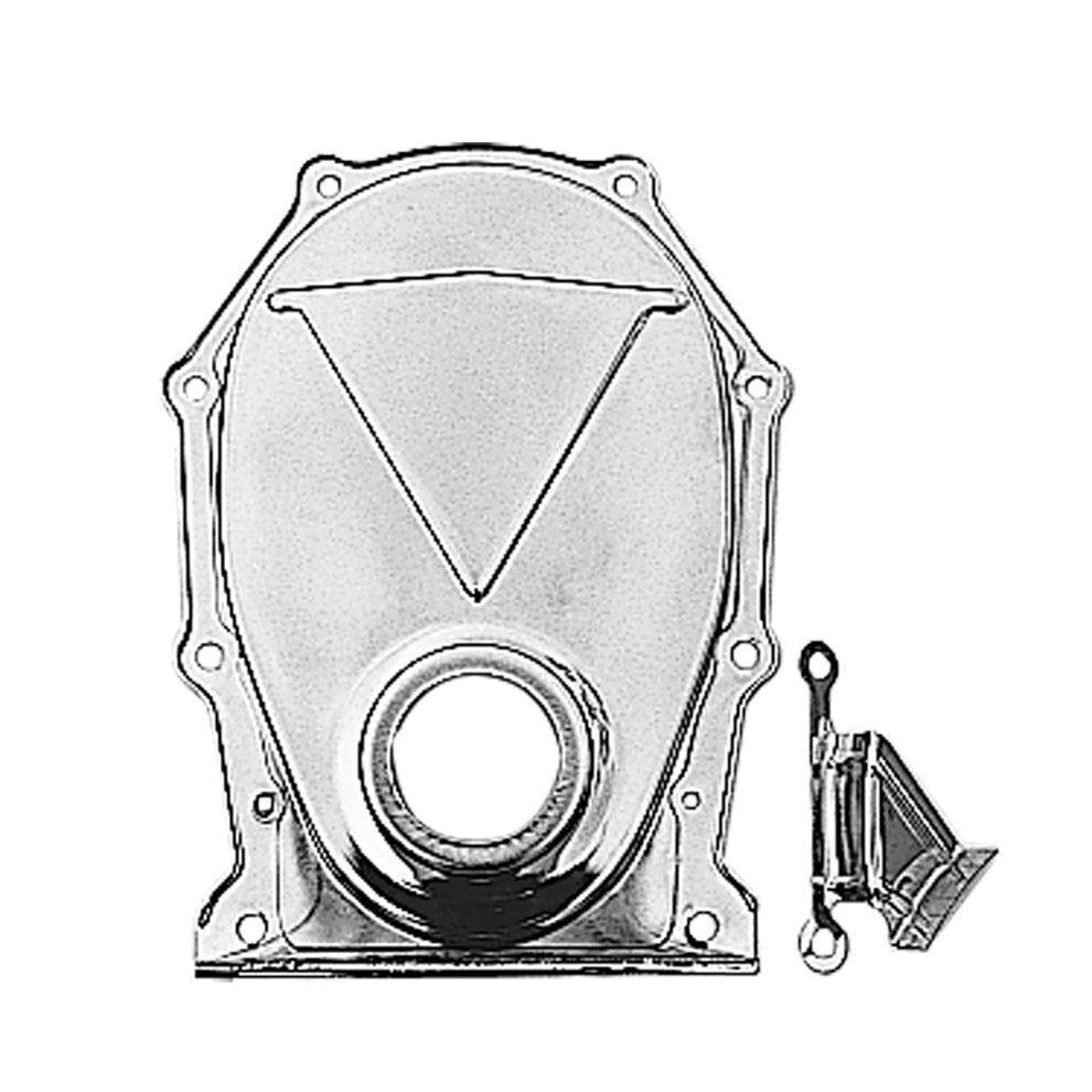 Trans-Dapt 1-Piece Timing Cover - Timing Tab - Chrome - Mopar B / RB-Series / 426 Hemi