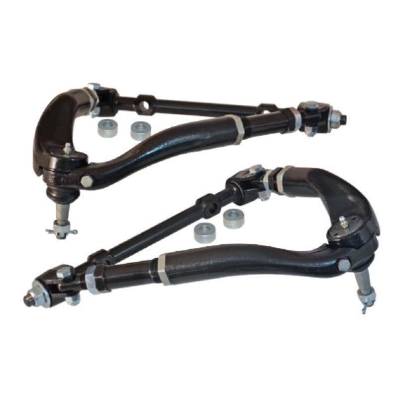 SPC Performance Upper Control Arm - Adjustable - Screw-In Ball Joint - Steel - Black Paint - Chevy Fullsize Car 1955-57 (Pair)