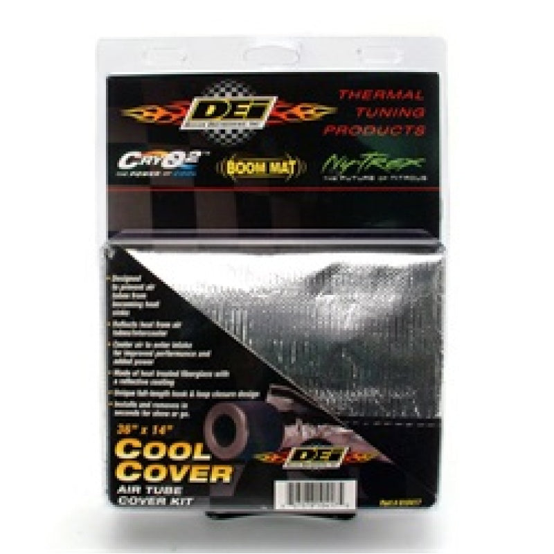 DEI Cool Cover Intake Tube Heat Shield - 36 x 14 in - Hook and Loop Closure - Silver - Up to 4-1/2 in Tubing