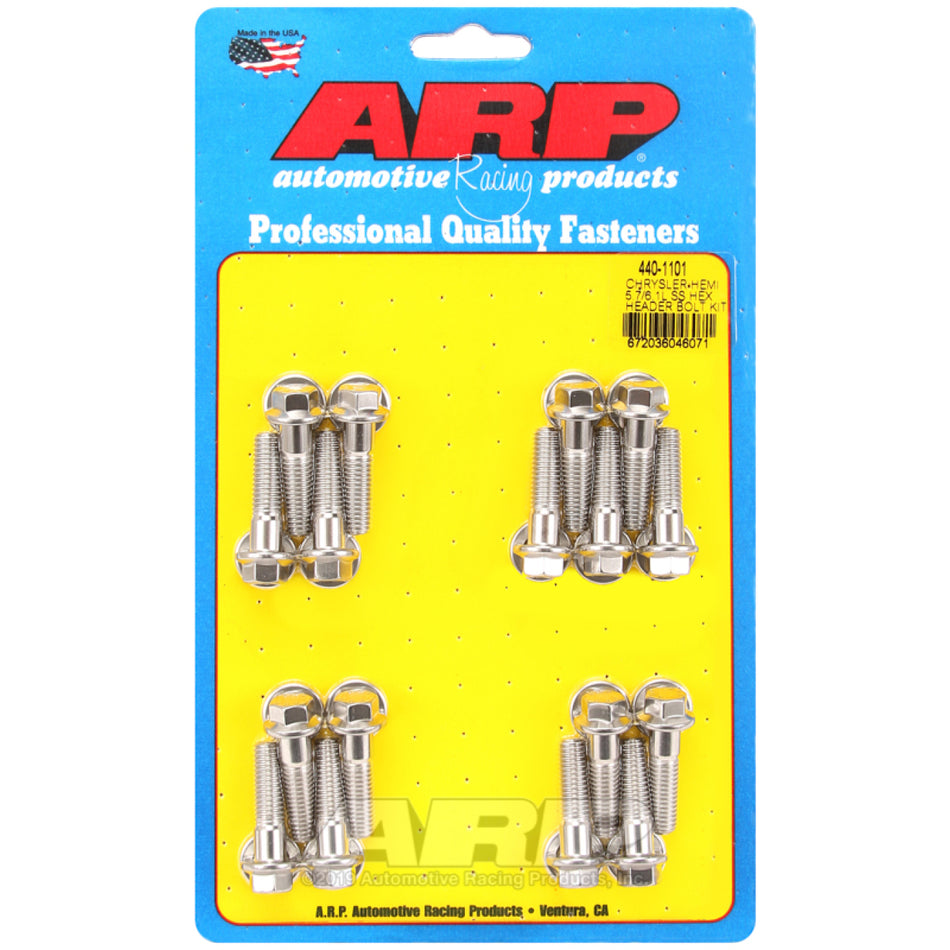 ARP 8 mm x 1.25 Thread Header Bolt 1.181" Long Hex Head Stainless - Polished