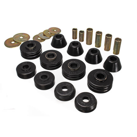 Energy Suspension Hyper-Flex Body Mount Bushing - Black / Cadmium - GM Fullsize Truck 1967-72 3-4108G