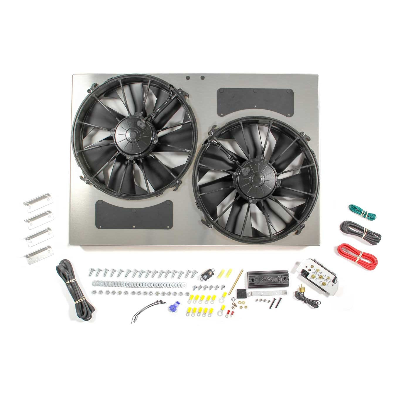 Derale High Output Dual 12" Fan/Shroud w/ PWM Controller - 26"W x 18"H x 4"D