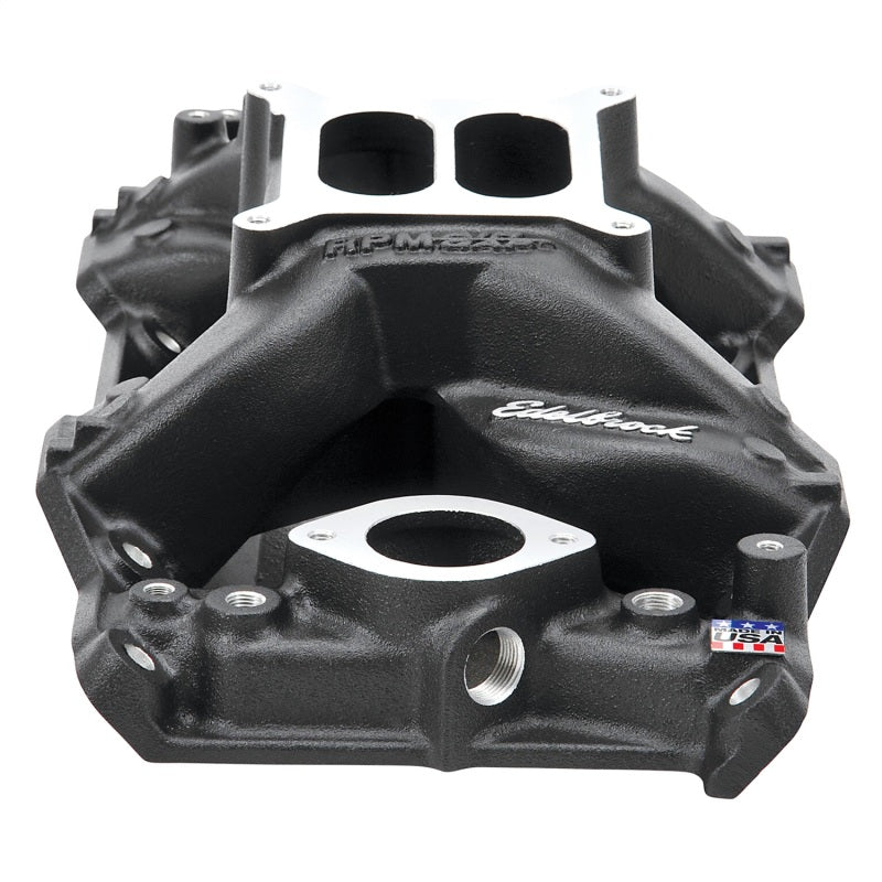 Edelbrock RPM Air-Gap 340 / 360 Square Bore Dual Plane Intake Manifold - Black Powder Coat - Small Block Mopar
