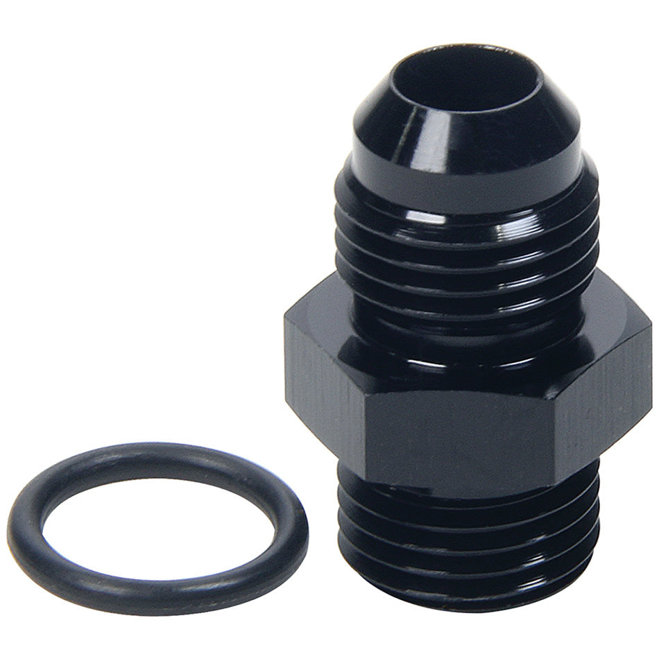 Allstar Performance Straight Adapter - 6 AN Male to 6 AN Male O-Ring - Aluminum - Black Anodize