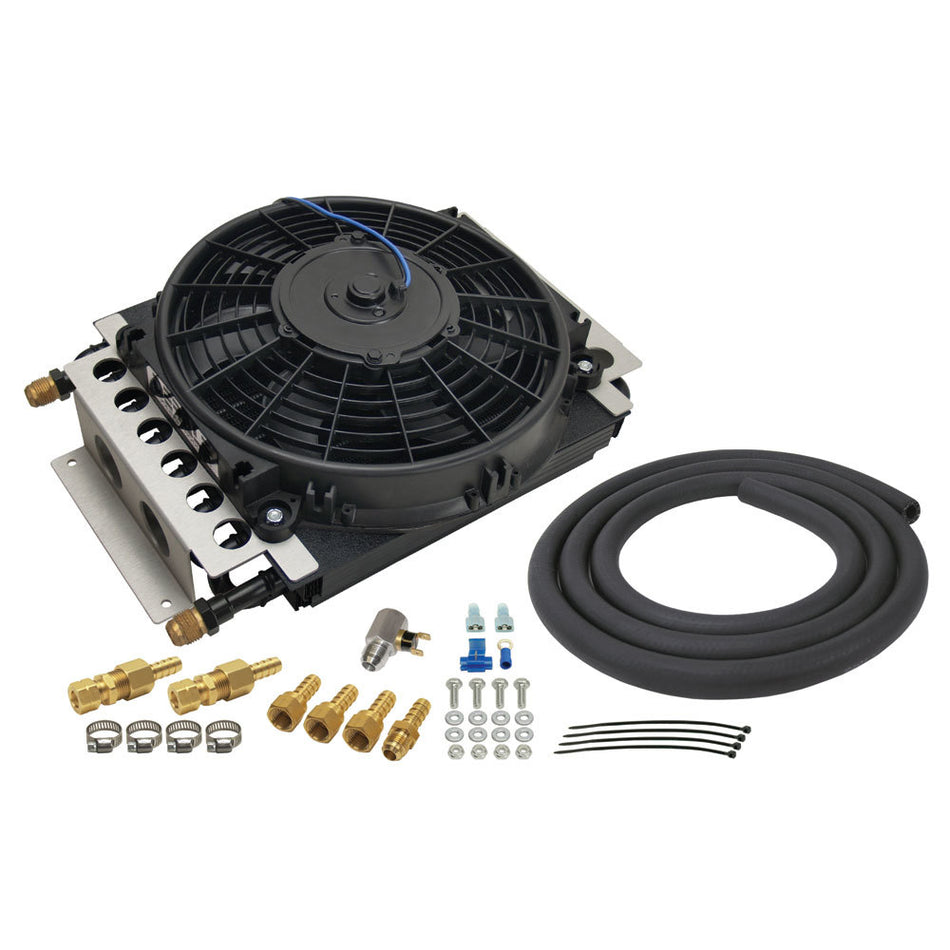Derale 16 Pass Electra-Cool Remote Transmission Cooler Kit, -8AN Inlets