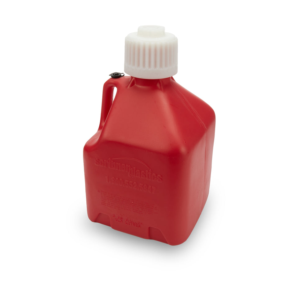 Scribner Utility Jug - 9-1/2 x 9-1/2 x 16" Tall - O-Ring Seal Cap - Flip-Up Vent - Square - Plastic - Red