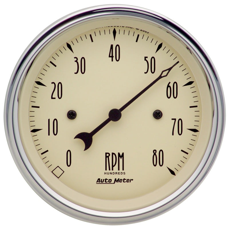 Auto Meter Antique Beige Electric Tachometer - 3-3/8" 0-8000 RPM