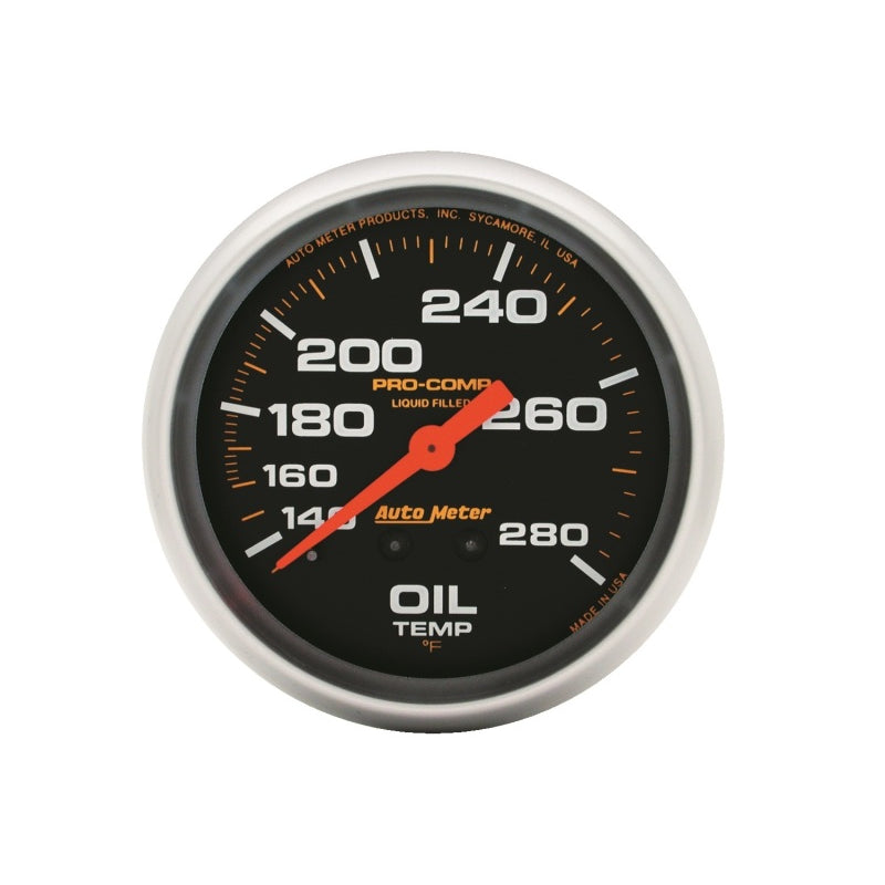 Auto Meter Pro-Comp Liquid Filled Oil Temperature Gauge - 2-5/8" - 140°-280°