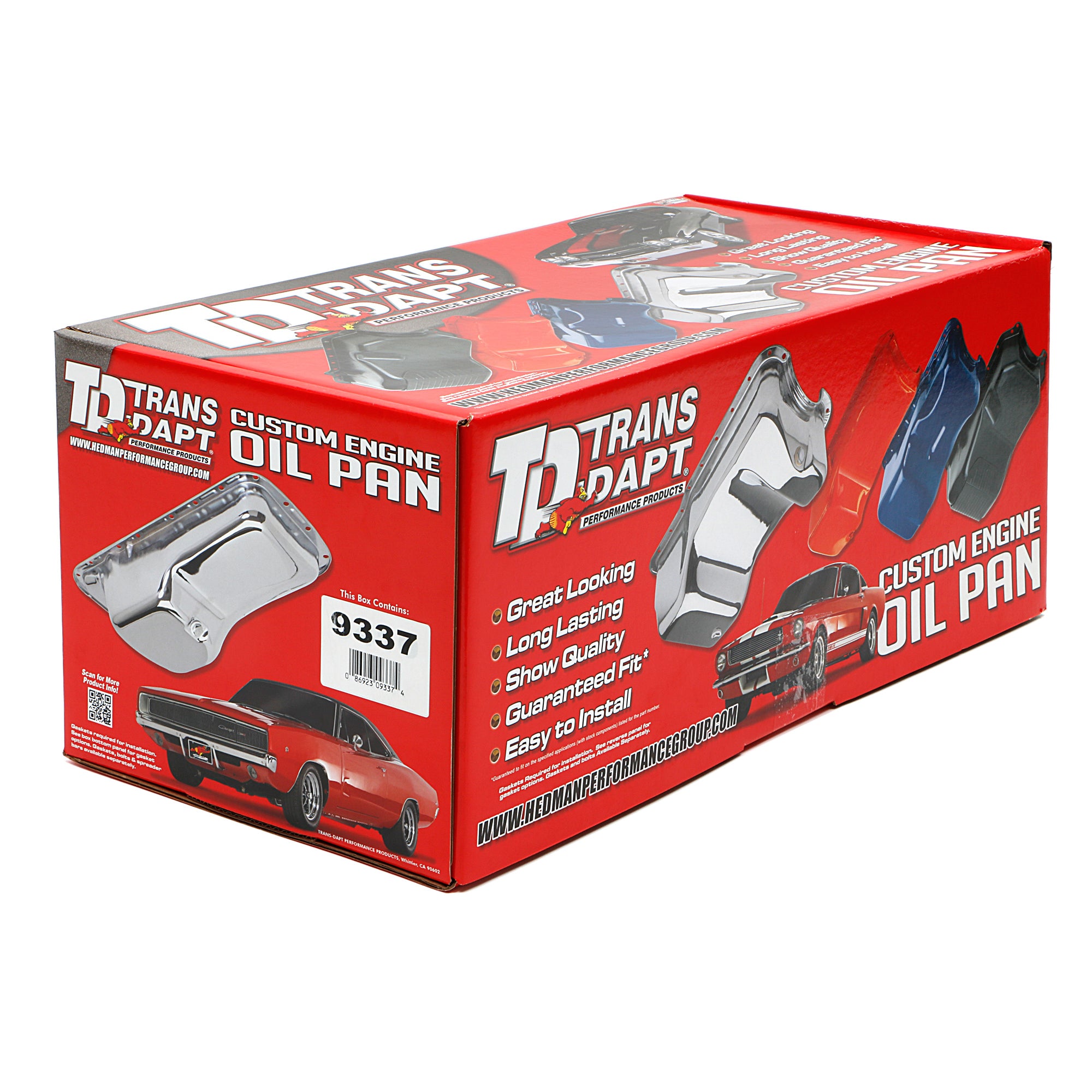 Trans-Dapt OEM Style Rear Sump Oil Pan - 4 Quart - Stock Depth - Chrome - Pontiac V8