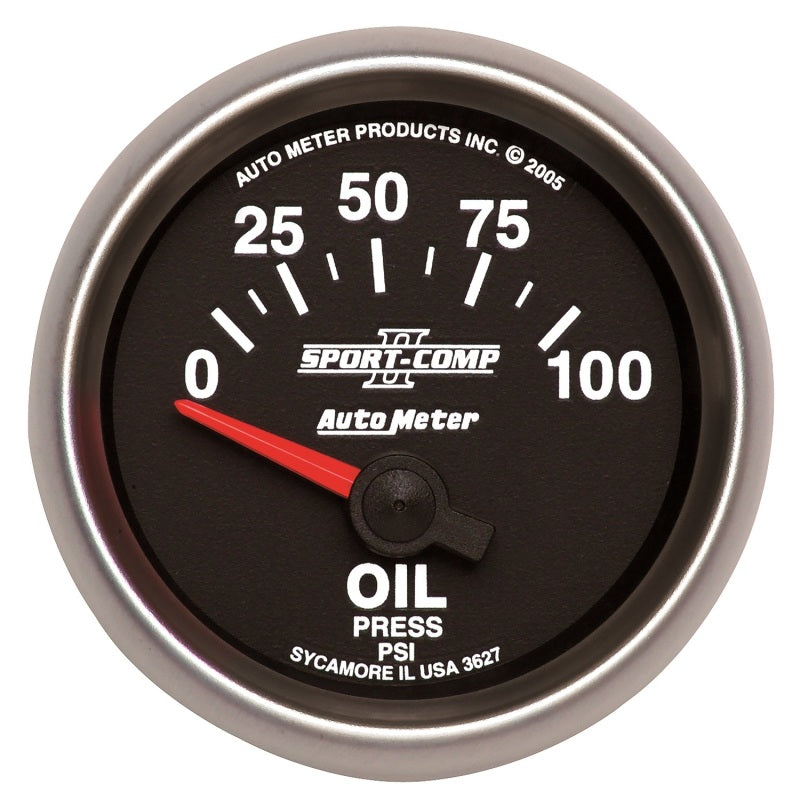 Auto Meter 2-1/16" Sport-Comp II Electric Oil Pressure Gauge - 0-100 PSI