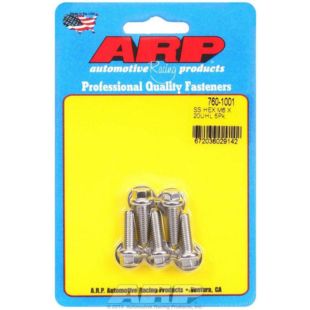 ARP 6 mm x 1.00 Thread Bolt 20 mm Long 8 mm Hex Head Stainless - Natural