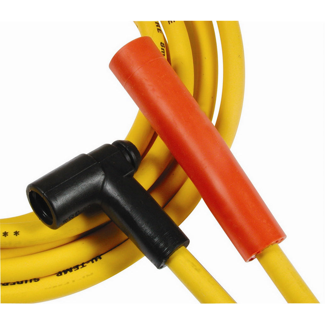 ACCEL Super Stock Spiral Core 8 mm Spark Plug Wire Set - Yellow - Factory Style Boots / Terminals - Big Block Chevy