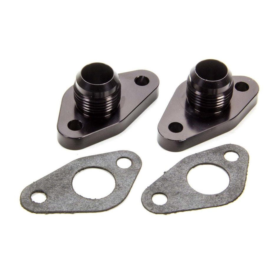 Meziere SB Ford 12 AN Water Port Adapters (pr) Black