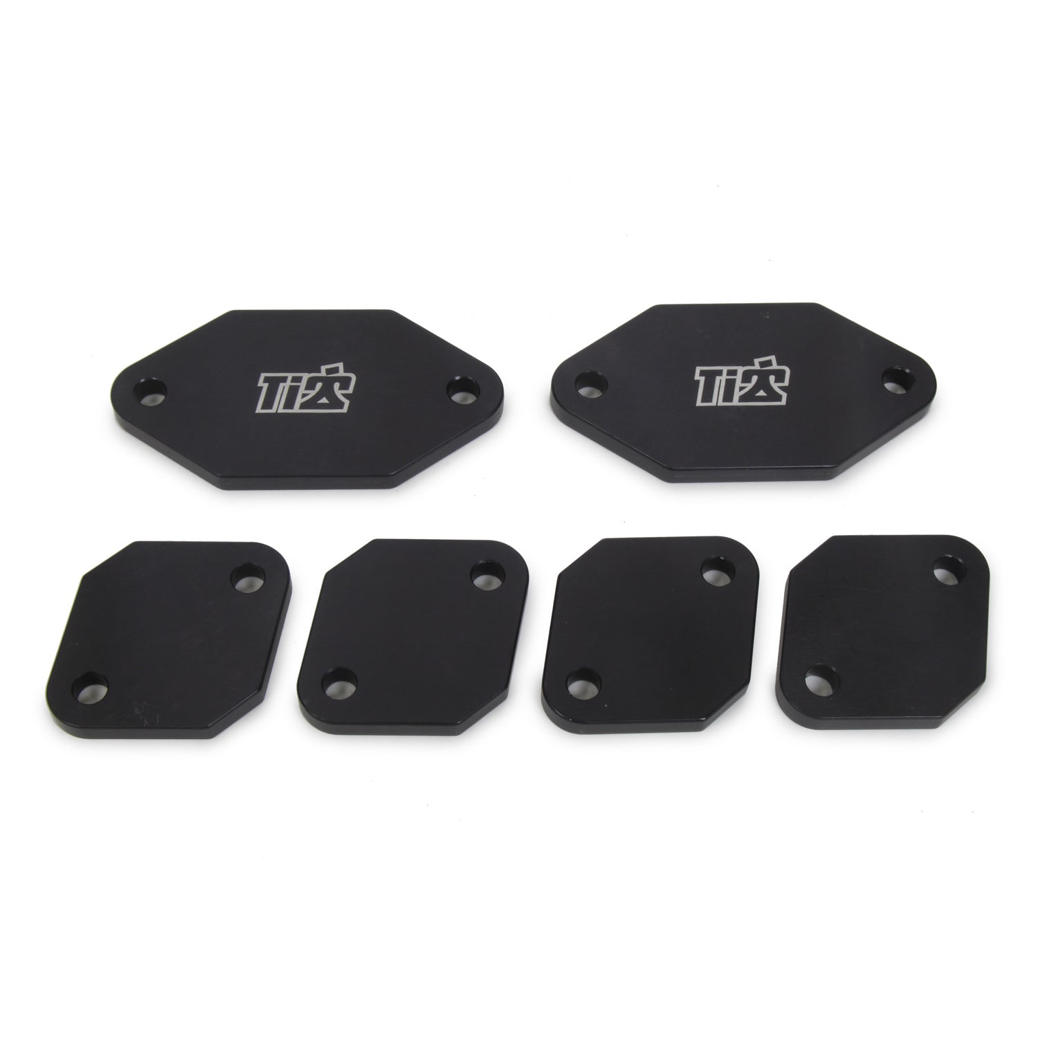 Ti22 Exhaust Port Blockoff - Individual Plates - Black - Small Block Chevy