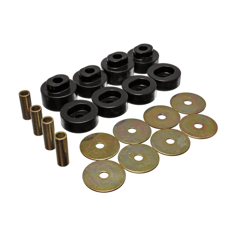 Energy Suspension Hyper-Flex Body Mount Bushing - Black / Cadmium - Mopar B-Body 1973-79