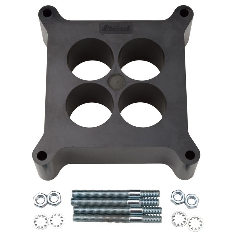 Edelbrock Carburetor Spacer - 4-Hole 2" Spacer - Black Phenolic Plastic