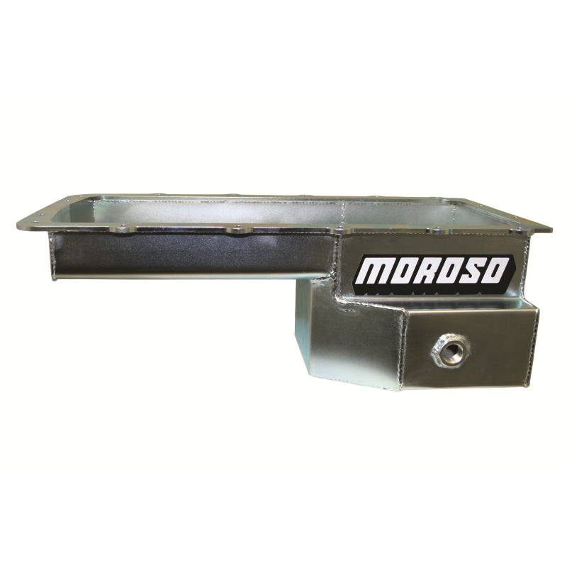 Moroso Road Race Engine Oil Pan - Rear Sump - 7.5 qt - 6.625" Deep - Baffled - Steel - Zinc Oxide - Ford Coyote