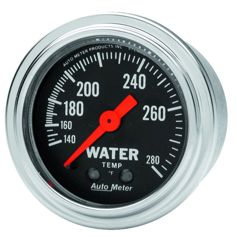 Auto Meter Traditional Chrome 2-1/16" Water Temperature Gauge -100-280°