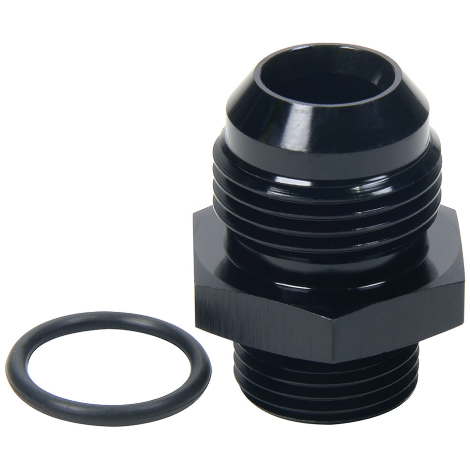 Allstar Performance Straight Adapter - 12 AN Male to 10 AN Male O-Ring - Aluminum - Black Anodize