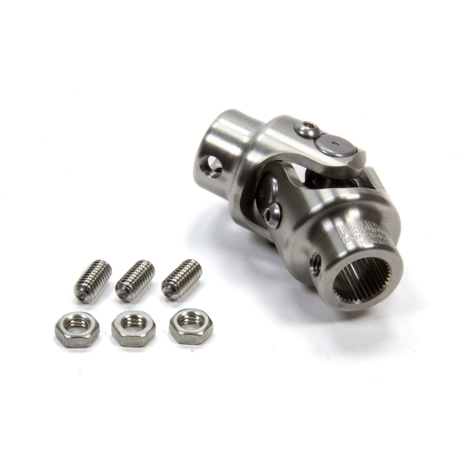 Flaming River Double Joint Steering Universal Joint 3/4-36" Splines to 3/4" Double D Stainless Natural - Universal