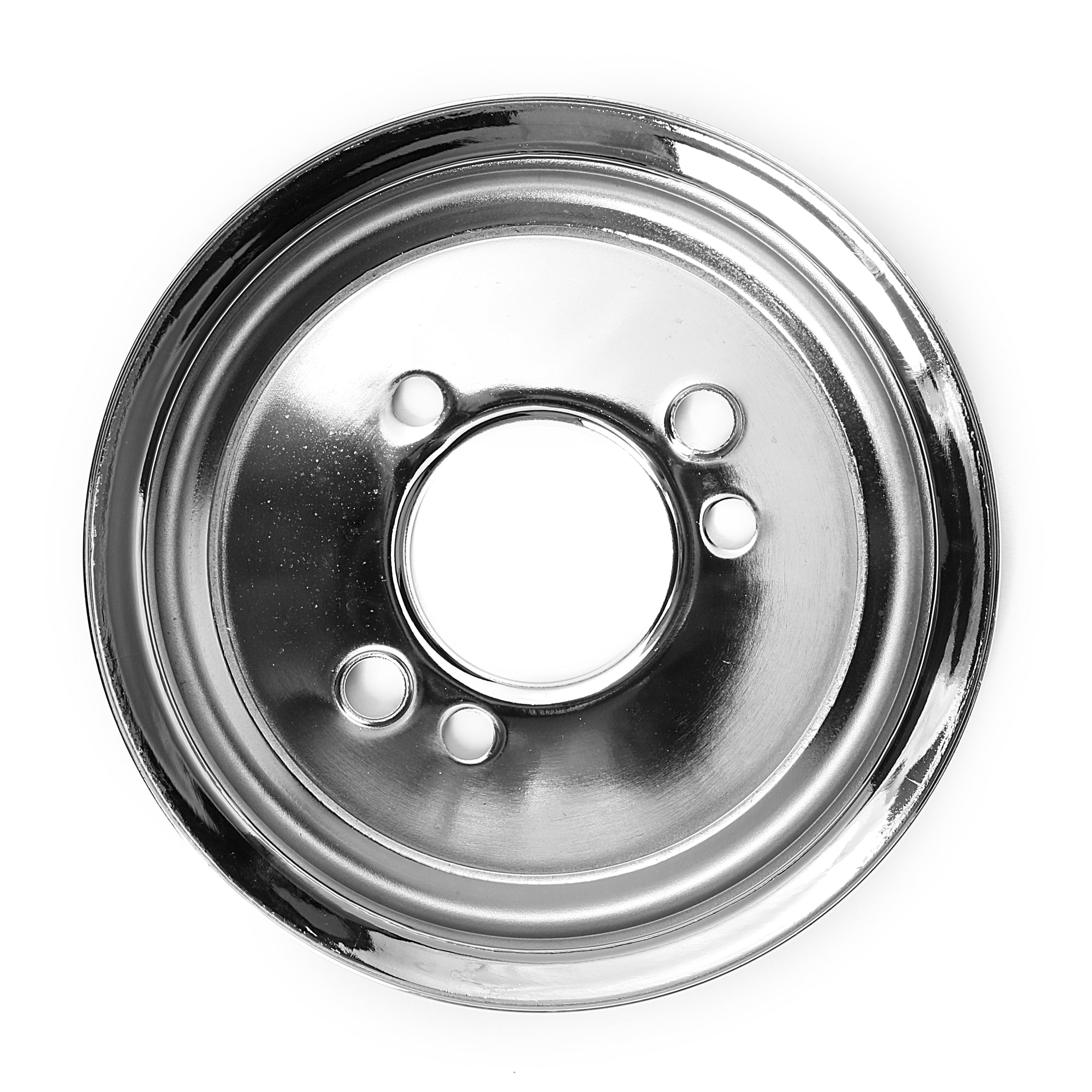 Trans-Dapt V-Belt 2 Groove Crankshaft Pulley - 7.6 in Diameter - Chrome - Short Water Pump - Big Block Chevy
