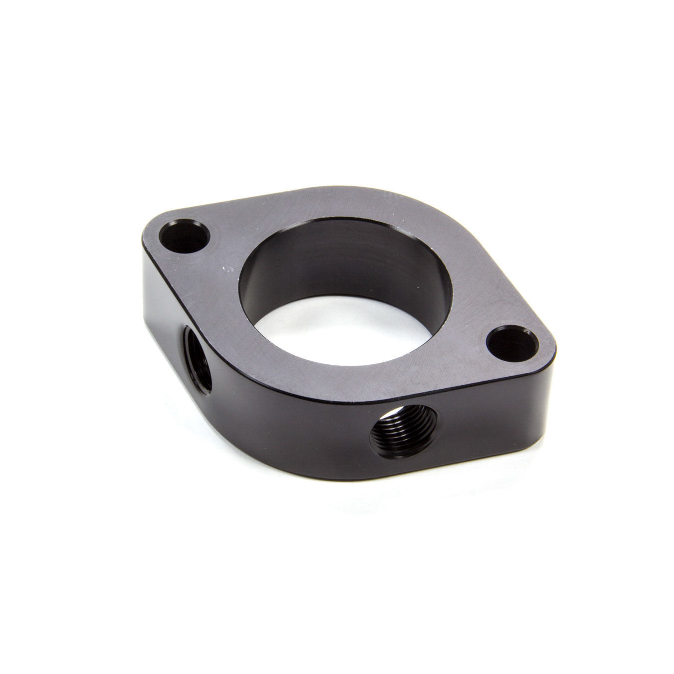 Meziere Enterprises 1" Thick Water Neck Spacer Two 3/8" NPT Female Ports O-Ring Seal Aluminum - Blue Anodize