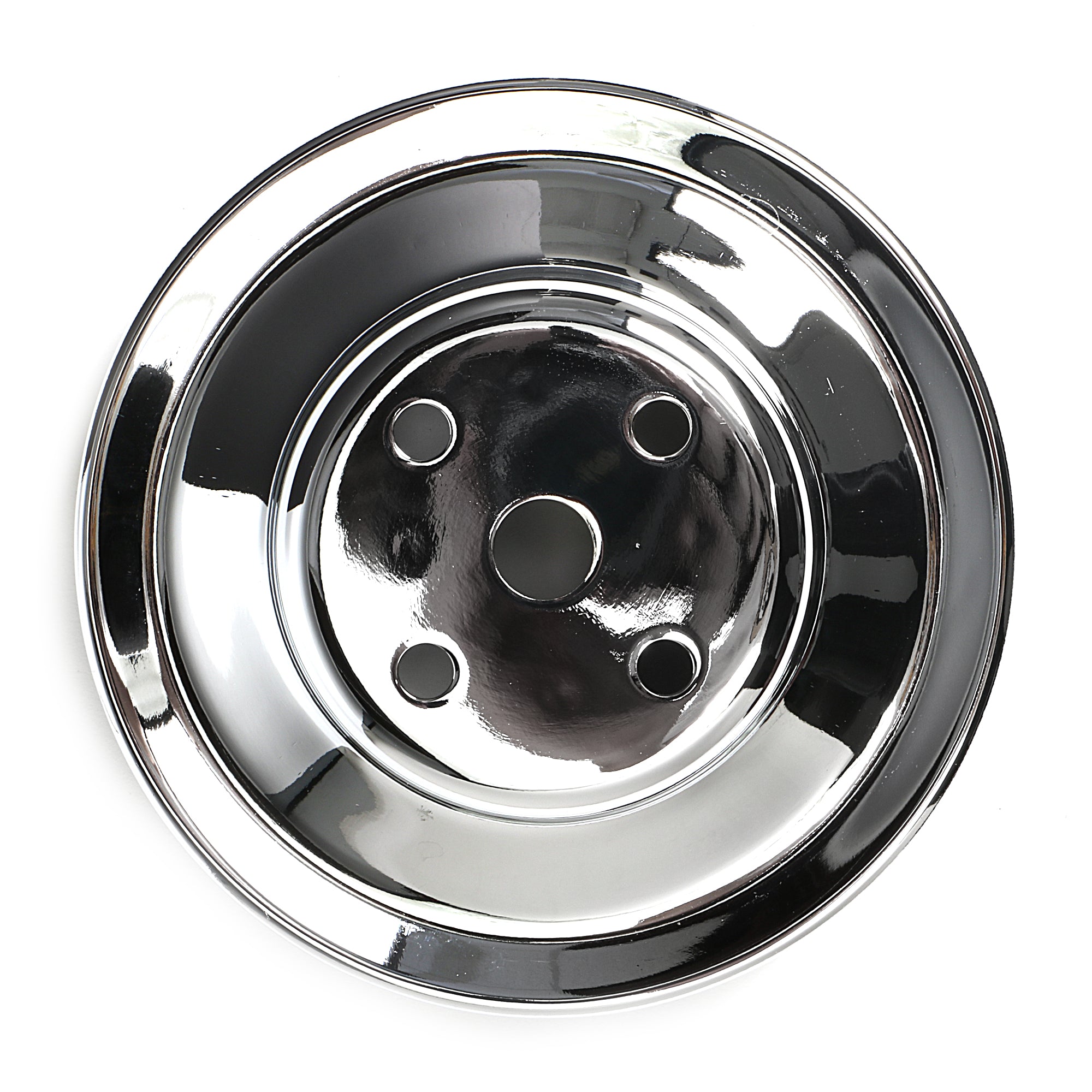 Trans-Dapt V-Belt 2 Groove Water Pump Pulley - 6.3 in Diameter - Chrome - Long Water Pump - Big Block Chevy