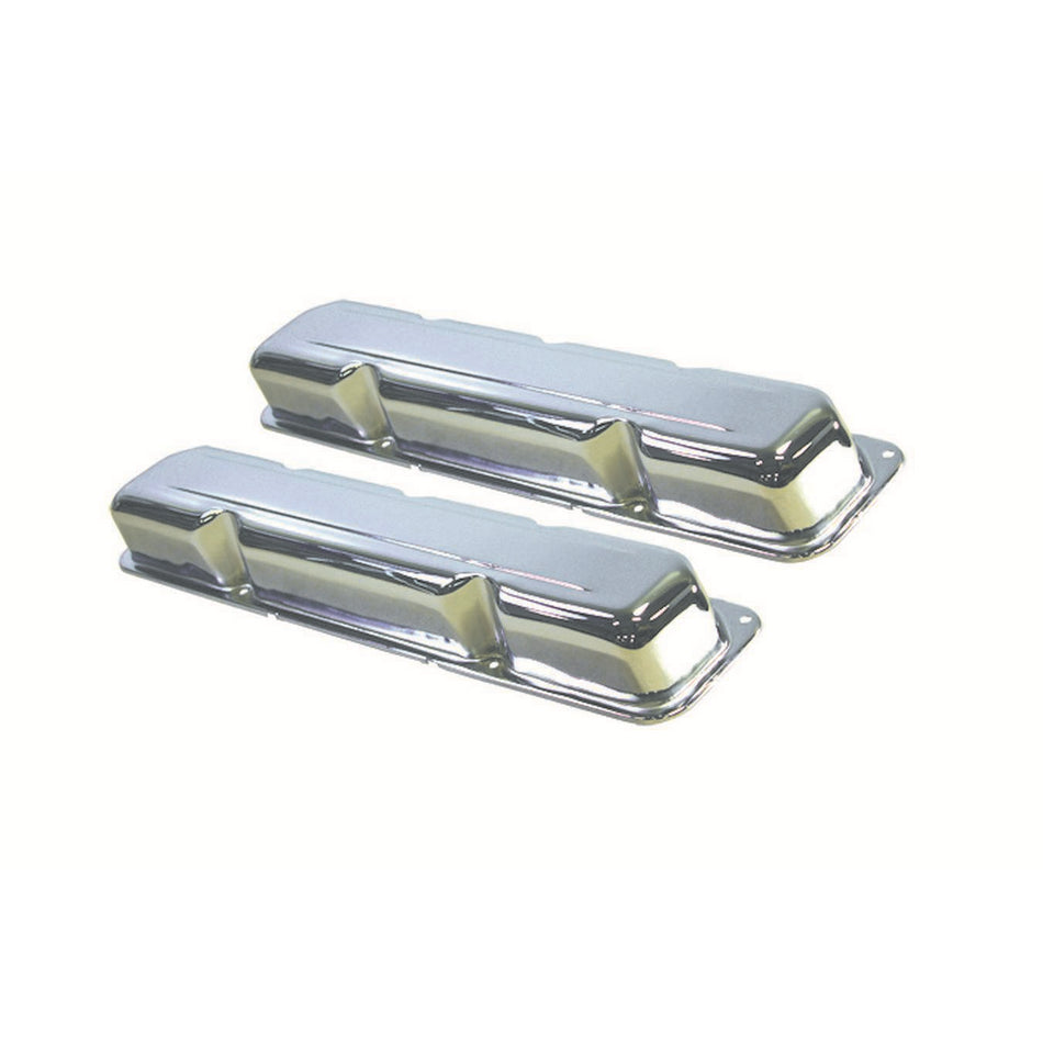 Specialty Products Stock Height Valve Covers Baffled Steel Chrome - AMC V8