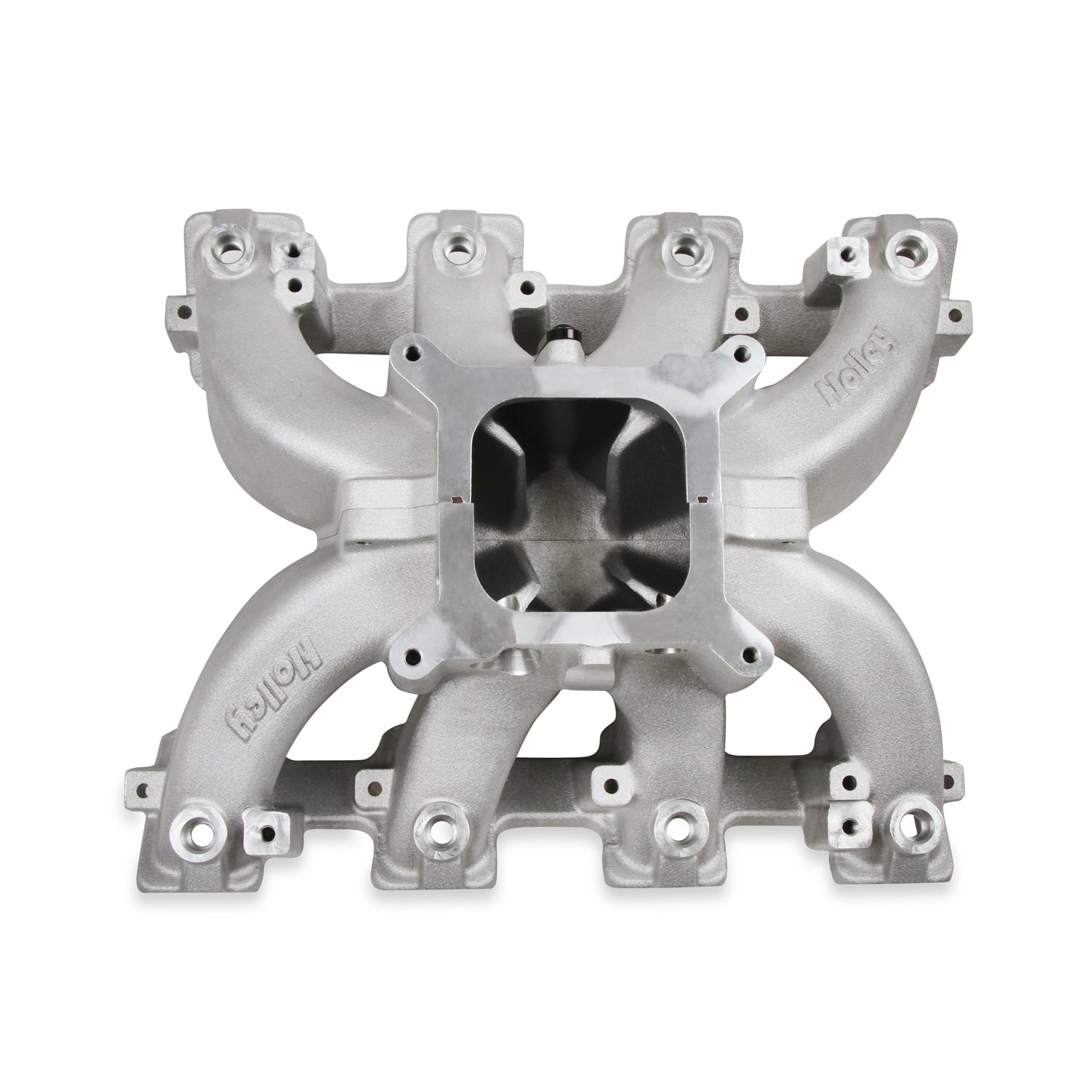 Holley Single-Plane EFI Split Design Race Intake Manifold - Square Bore - Single Plane - Aluminum - Natural - GM LS-Series