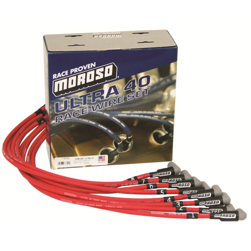 Moroso Performance Products Ultra 40 Plug Wire Set SBC Sprint Car Red