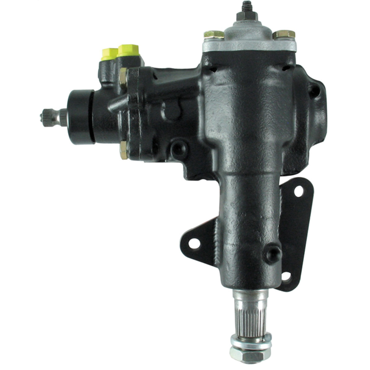 Borgeson Power Steering Box Delphi 600 Series 16 to 1 Ratio Iron - Black Paint