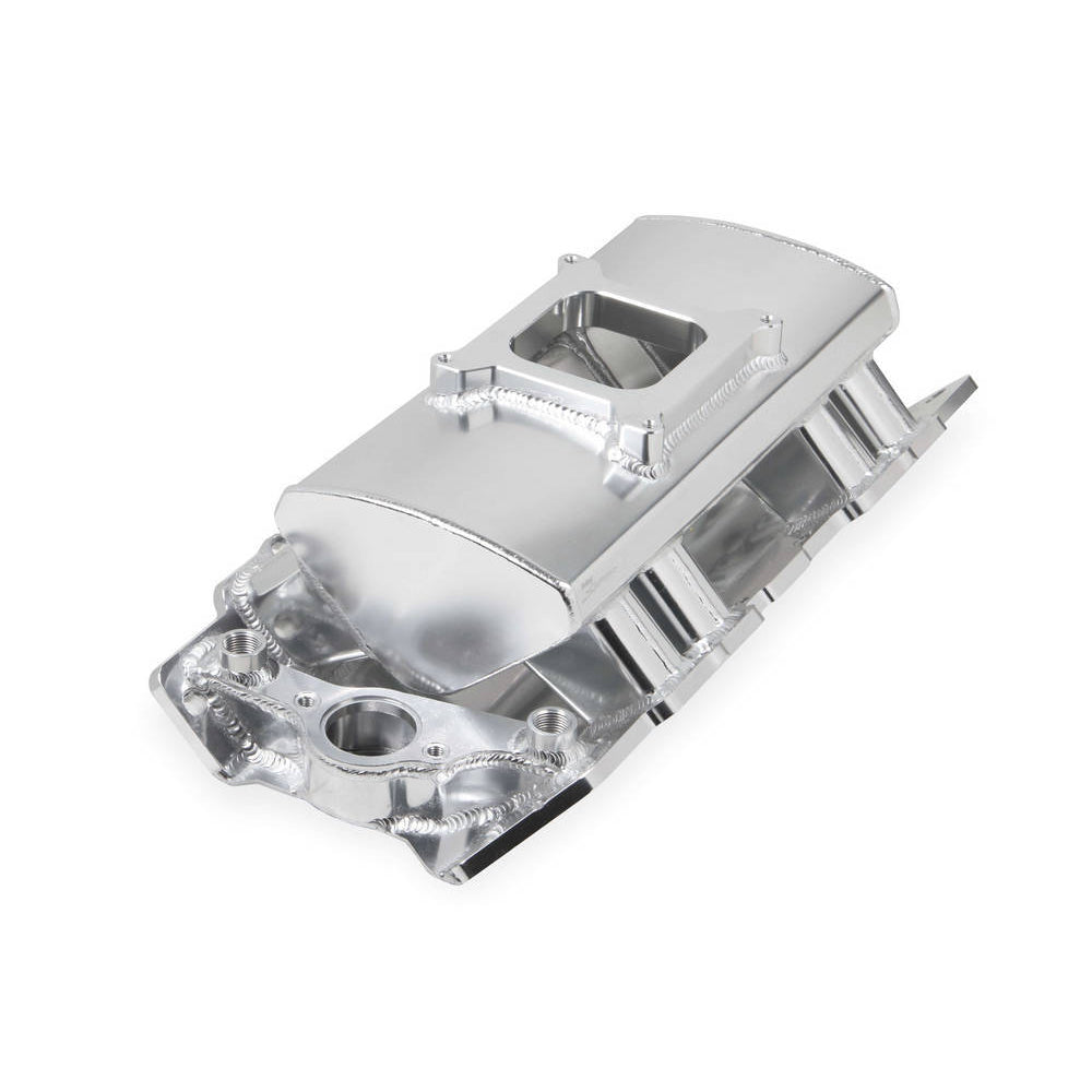 Sniper Fabricated Intake Manifold BBC Single Plane 1 x 4150 Silver with Sniper Logo