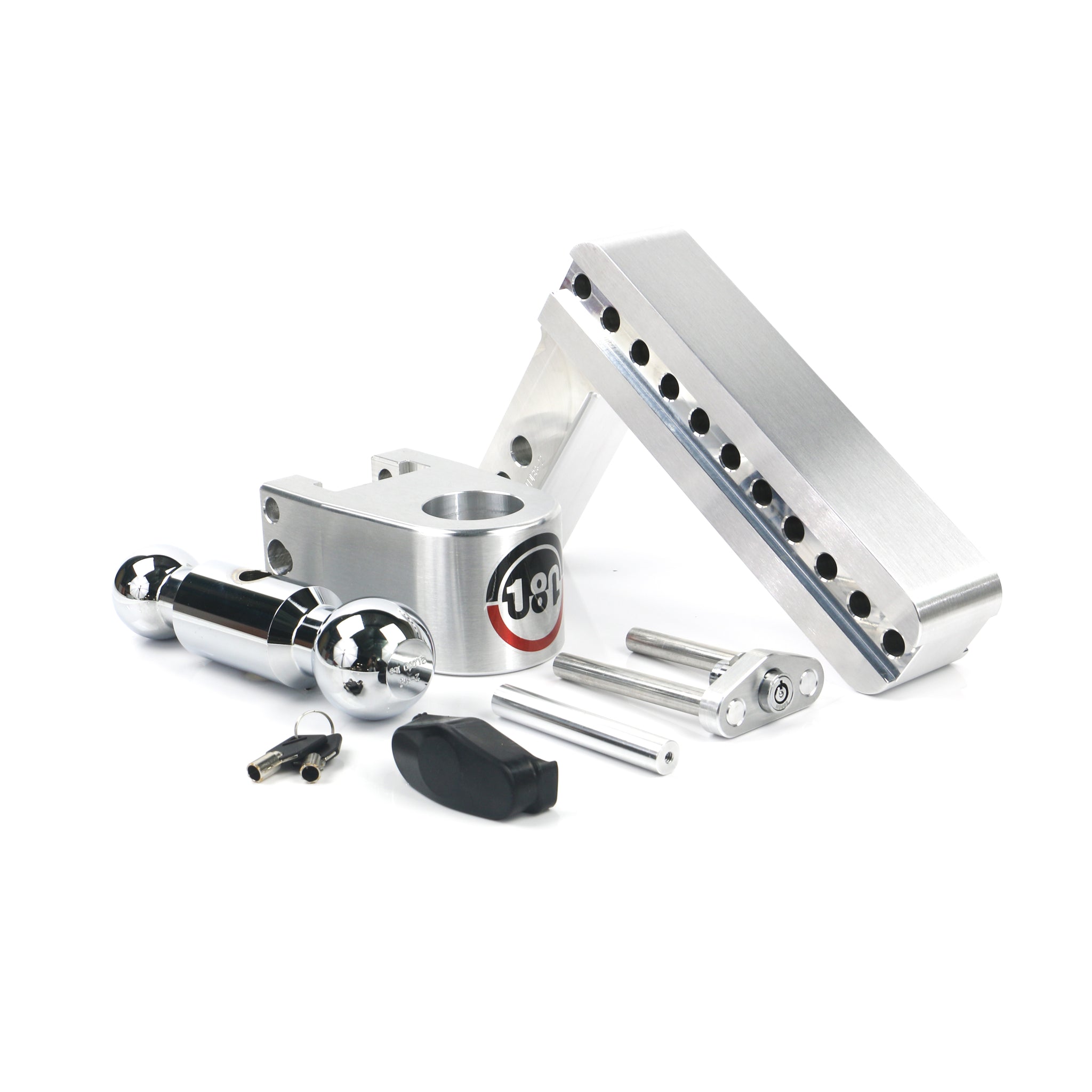 Weigh Safe Ball Mount Hitch - 2/2-5/16" Hitch - 8" Drop - 8000/12500 lb Capacity - Aluminum/Steel/Chrome