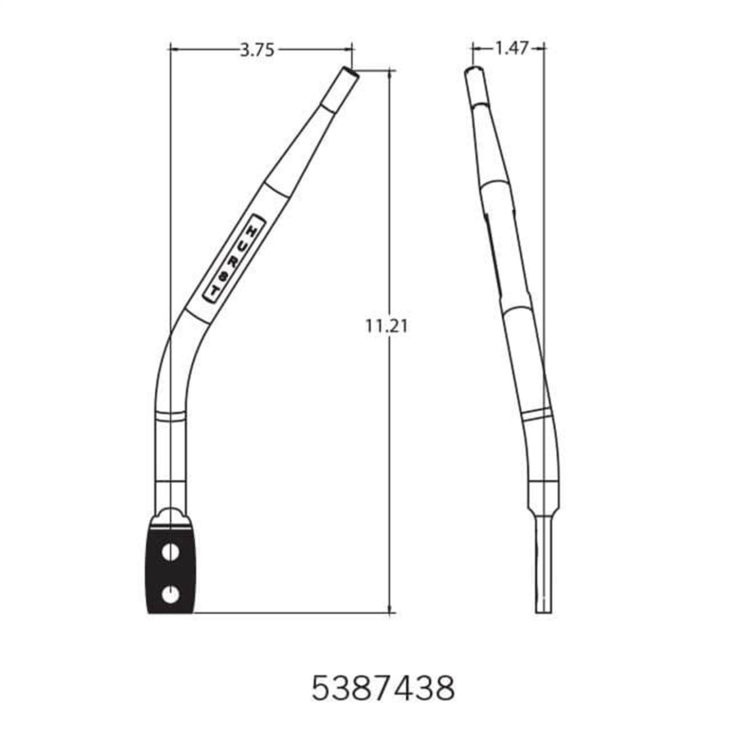 Hurst Competition Plus Shifter Stick - Single Bend - 10-3/4" - 3/8-16" Thread - Steel - Chrome - Hurst Manual Shifters