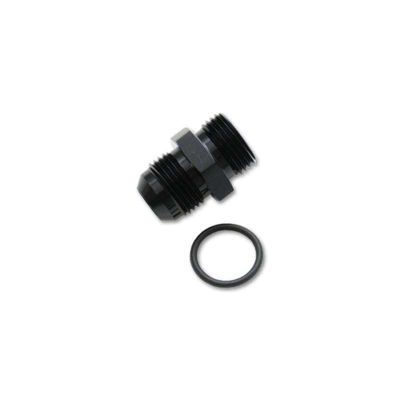 Vibrant Straight Adapter - 8 AN Male Flare to 12 AN O-Ring Male - Black Anodized